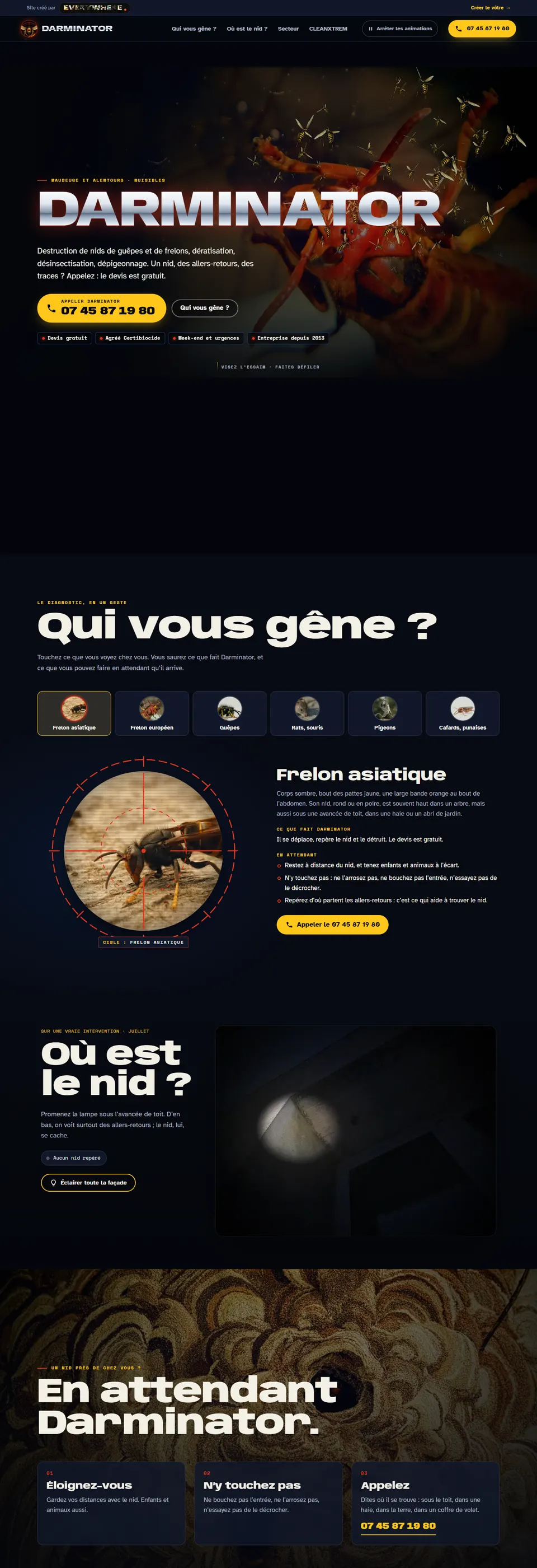 Le site Darminator sur un ordinateur