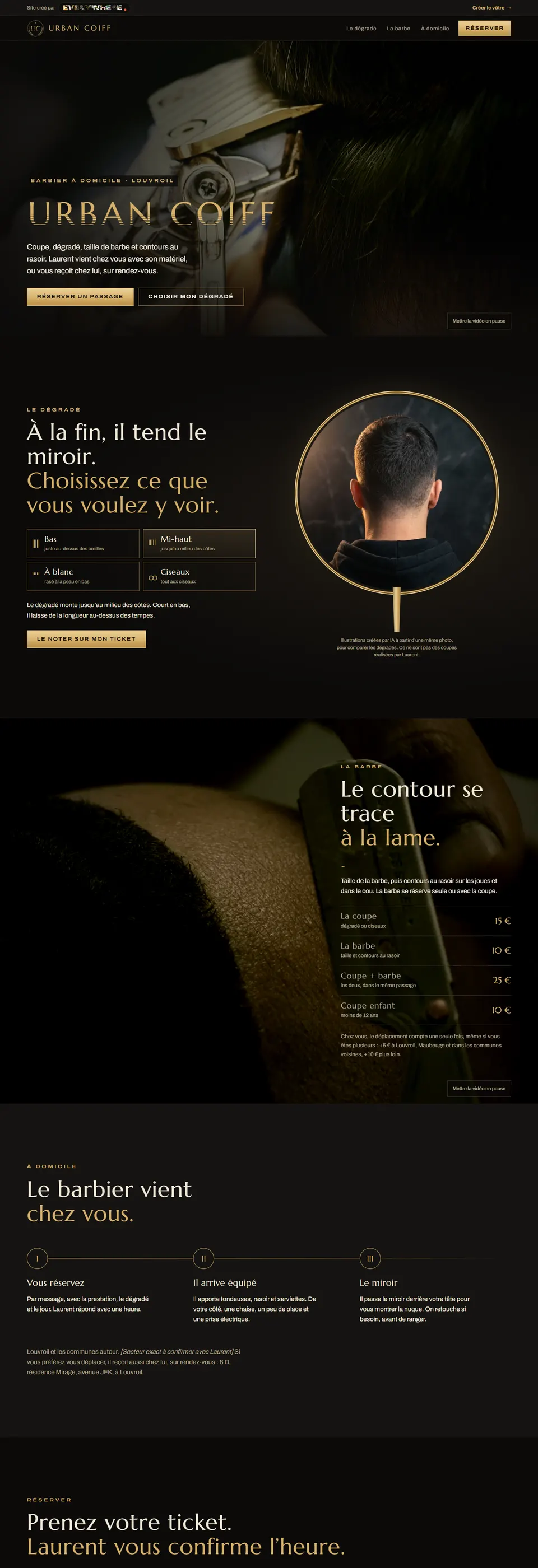 Le site Urban Coiff sur un ordinateur