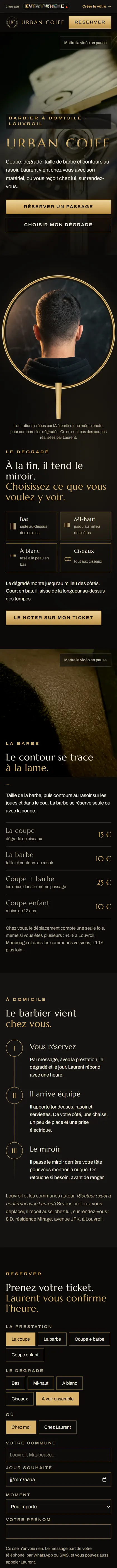 Urban Coiff sur un téléphone