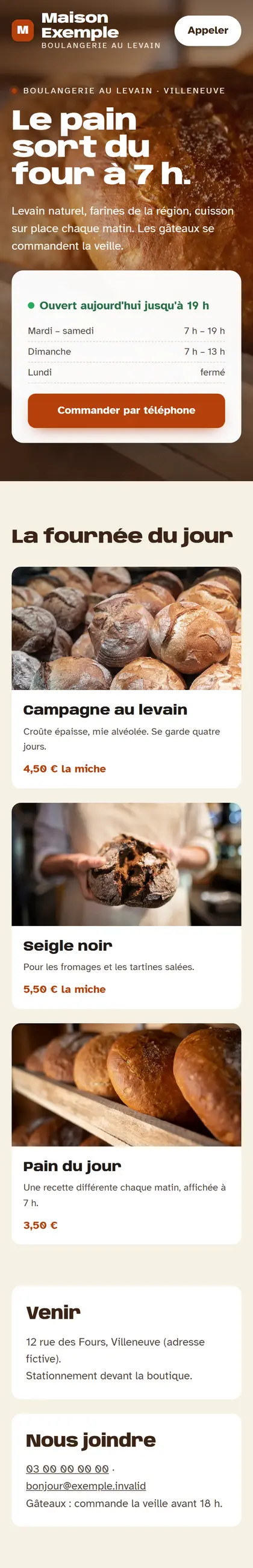 Maison Exemple sur un téléphone