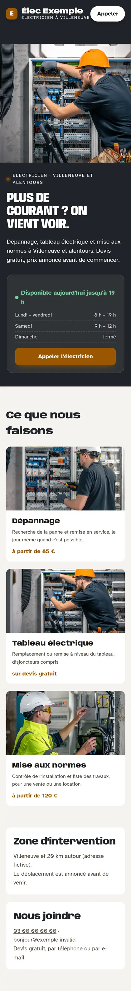 Élec Exemple sur un téléphone